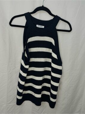 Old Navy Navy and White Striped Off-Shoulder Sweater Tank Brand New with tag